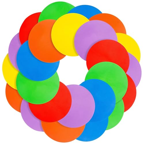 30 Pack Floor Spot Markers for Sports Training, 10cm Non-Slip TPE Discs for Gym, Classroom, Basketball