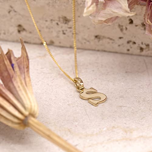 CARISSIMA Gold Ladies 9CT Yellow Gold Initial Pendant on 9CT Yellow Gold 25 Diamond Cut Adjustable Chin Chain 41cm/16-46cm/18 Chain - Image 4
