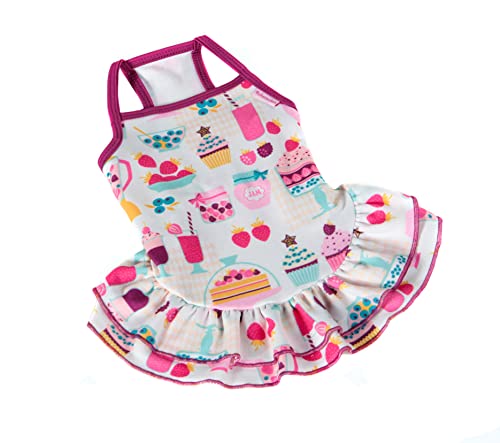 Vestido Flórida Pickorruchos para Cães Rosa - Tamanho 04