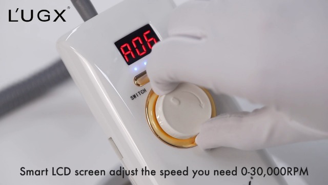 【ビット/集塵機付き】L'UGX 30000RPM ネイルマシン ホワイト L'UGX 電動ネイルマシン 30000RPM プロ ネイルドリル 研磨 爪