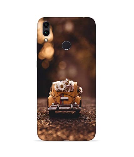 Image of Silence Printed White Flower's with Car Designer Hard Back Case Cover for Huawei Honor 8C