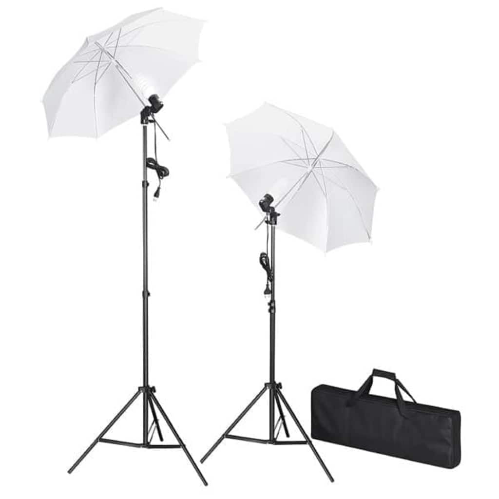 Set da studio fotografico con sfondo, kit di illuminazione, treppiede regolabile, 300 x 300 cm, sfondo in cotone, borsa per il trasporto, ideale per ritratti e fotografia di prodotti in