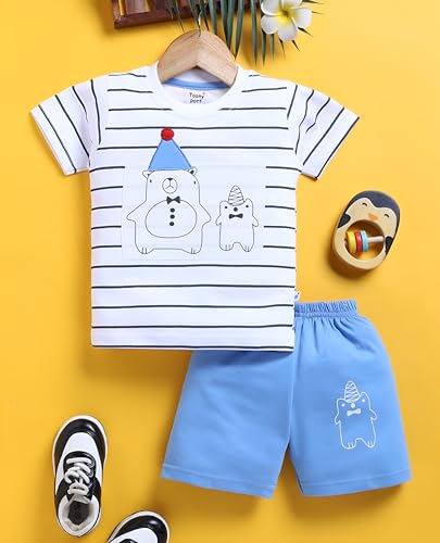 Image of Tonyport Boys Printed T-Shirt & Shorts
