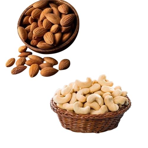Image of RAJTILAK Dry Fruits Combo Pack of 2 | Premium California Almonds & Whole Cashews Nuts | Badam & Kaju | Nuts & Dry Fruits | Healthy & Tasty | Pack of 2x20g Each