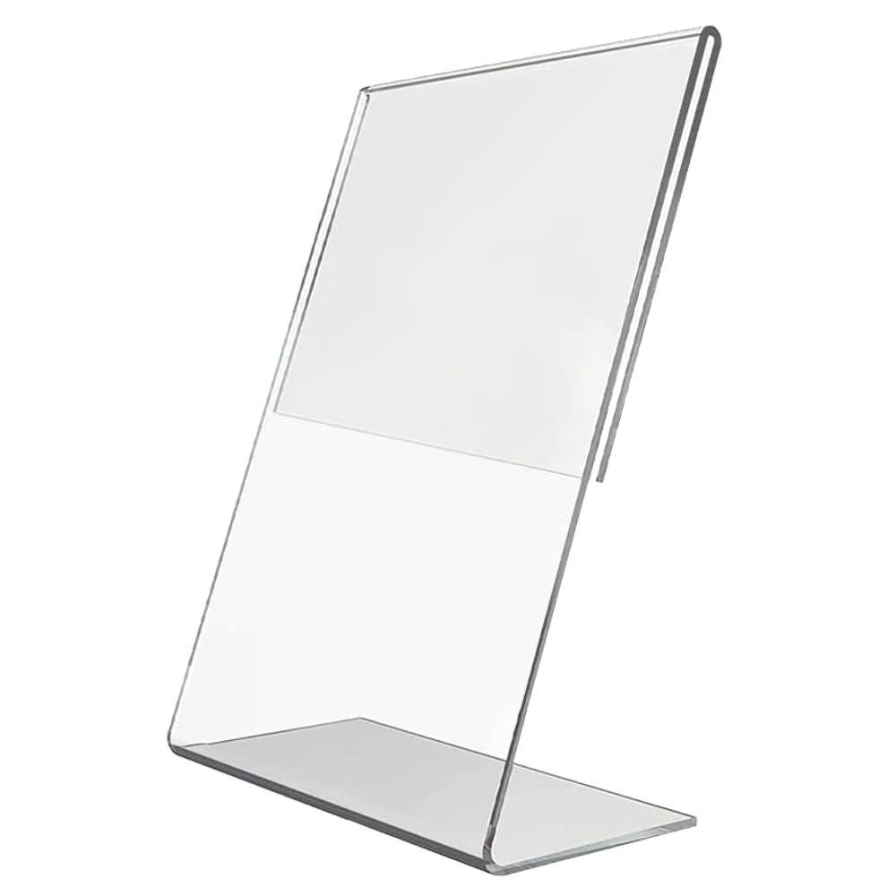 A5 Vertical Design L-Shape Transparent Acrylic Label Sign Holder