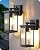 EDISHINE 2 Pack Outdoor Wall Light, Dusk to Dawn Exterior Light Fixture, Modern Porch Light Wall Mount Sconce, Clear Water Ripple Glass, Black Metal Outside Wall Lantern for Front Door Garage Patio