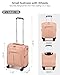 Hanke Underseat Carry On Luggage with Wheels, Lightweight Small Suitcase Airline Approved 16 Inch Softside Personal Item Travel Bag for Women Men, Compact Under Seat Luggage with Spinner Wheels.(Pink)