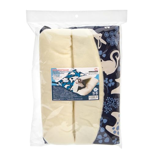 【レインボー】どうぶつ柄パクッとハンモック ：ネイビー/フェレット ハンモック 冬用 スタンダードサイズのサムネイル