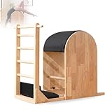 Barril de Escalera de Pilates. Barril De Pilates Profesional de Madera y PU. Ladder Barrel Pilates Multifuncional para Hogar. Barril en Escalera para Corrector de Columna y Estiramiento.