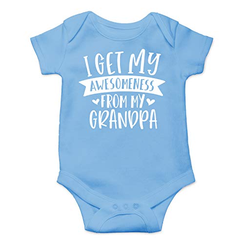 Image of I Get My Awesomeness From My Grandpa - Funny Baby Essentials Bodysuit - Newborn Baby Boy Clothes