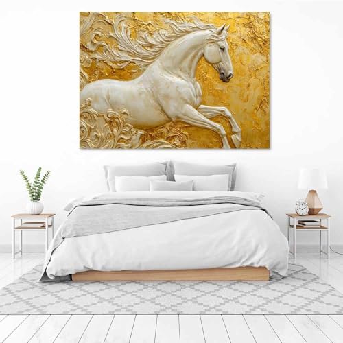 Décoration murale pour chambre à coucher relief cheval blanc - 3