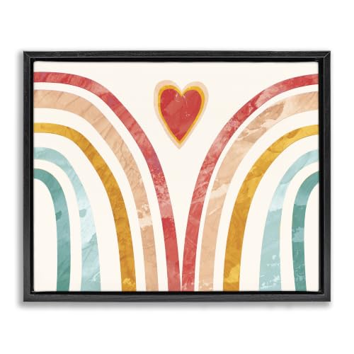Kids Rainbow Heart Collage, 16 x 20 Inch Canvas in Floater Frame