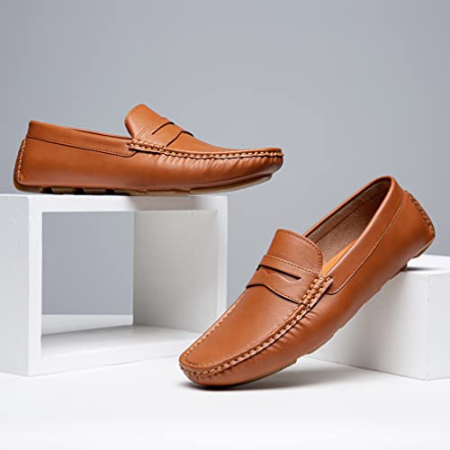 Vostey Men's Loafers Slip On Shoes Brown Loafers Driving Loafers Casual Penny Loafers For Men (Bmy3002 Brown 10) #TOP4