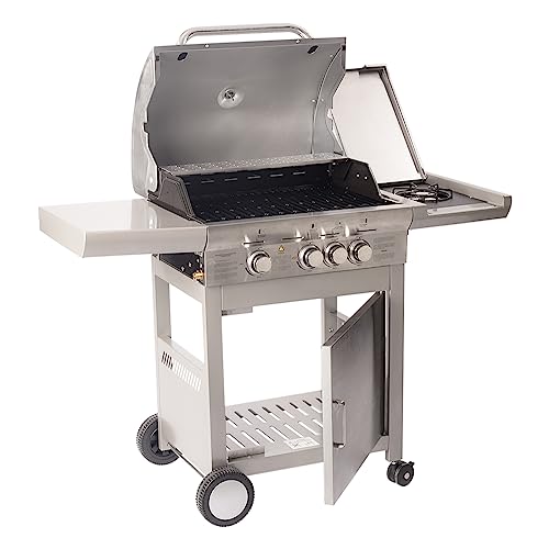 Mimo Style Churrasqueira A Gás - Produzida Em Inox; Possui Base Com Rodinhas; Tampa Abafador; 3 Quei