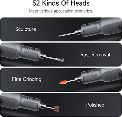 Cordless Rotary Tool Kit - 52Pcs 8V Li-Ion Power Tool With 6-Speed 30000Rpm Mini Rotary Tool, Ideal For Sanding, Polishing, Drilling, Etching, Engraving, And Diy Crafts #TOP7