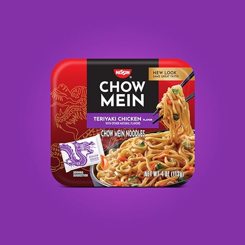 Nissin Chow Mein Noodles, Teriyaki Chicken, 4 Ounce (Pack of 8)