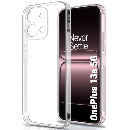 Image of TheGiftKart Best Camera Protection Back Cover Case for OnePlus 13s 5G | Ultra Clear Soft Case | Inbuilt Dust Plugs & Anti-Slip Grip | Slim & Protective Cover for OnePlus 13s 5G (Silicone, Transparent)