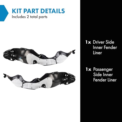 Image of TRQ Inner Fender Liner Set Compatible with 2012-2014 Toyota Prius C TO1248186 TO1249186