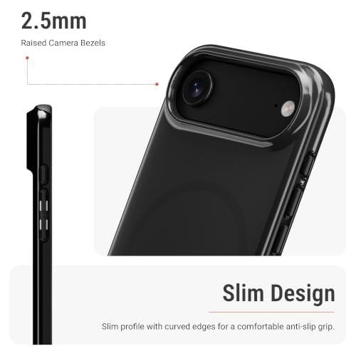 Image of DailyObjects Enamel Bumper MagSafe Case for iPhone Air Compatible with Mag-Safe Wireless Charging | Black Hybrid Magnetic Back Cover