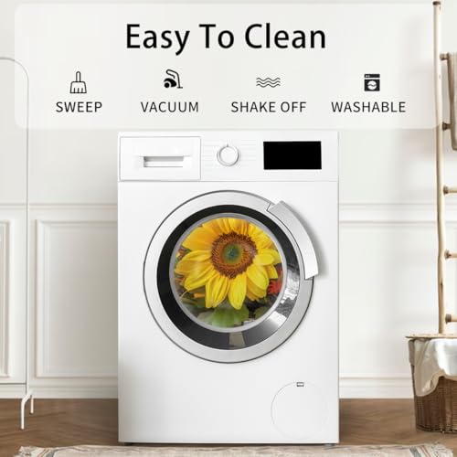 Image of cfpolar Half Round Door Mat Pumpkin Food Sunflower Fall Non-Slip Semi Circle Area Rug Washable Half Moon Hearth Rugs for Indoor Outdoor Bathroom Kitchen Patio Runner Mat Laundry Room Home Decoration