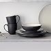 Noritake Colorwave Graphite 16-Piece Coupe Set, Service for 4 in Black/Graphite