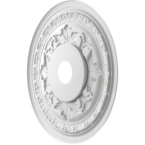 Image of Ekena Millwork CMP22BADRU Baltimore Thermoformed PVC Ceiling Medallion (Fits Canopies up to 7 3 /4 inch), 22 inchOD x 3 1 /2 inchID x 1 inchP, Universal Aged Metallic Rust