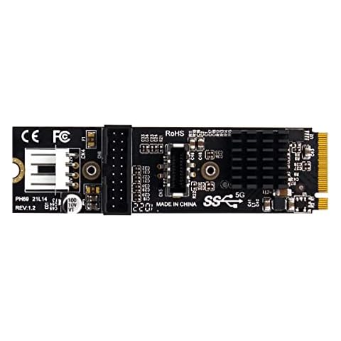 cablecc 5Gbps Type-E USB 3.1 Front Panel Socket & USB 2.0 to NVME NGFF M-Key Express Card VL805 Adapter for Motherboard Cover
