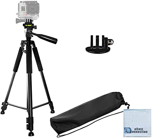 60" Inch Pro Series Professional Camera Tripod for All GoPro HERO1, HERO2, HERO3/3+, HERO4, HERO4 Session, HERO5, Hero 6, Fusion Cameras & eCostConnection Microfiber Cloth