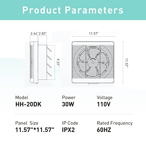 Window Fans With Exhaust And Intake 8 Inch 294 Cfm Bathroom Window Exhaust Fan,Vertical Attic Window Fan Double Direction Reversible Strong Airflow, Window Fans Twin Reversible Quiet With Switch #TOP5