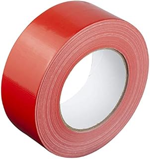 GTSE Red Duct Tape, 48mm x 50m, 2 Waterproof Strong Adhesive Gaffer Tape for Patching, Sealing, Securing Cables and Labelling, Heavy Duty Tape, One Roll