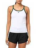 Lacoste Women's Rib Sport Tank Top, White/Green, 6
