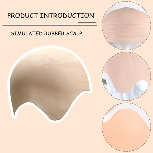 MUNSKT Latex Bald Cap for Adults with Hairnet Bald Head Wig Cap, for Halloween Makeup Cosplay Fancy Dress Cosplay - Image 3