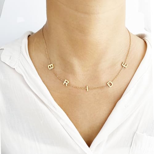 yupoxiu Bride Necklace - Bride To Be Gifts for Bachelorette 18K Gold Plated Necklace for Bachelorette Outfit Accessories2