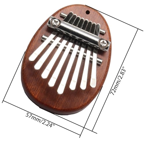 Image of Uenhoy Mini Wood Kalimba Thumb Piano 8 Keys Finger Thumb Piano Musical Instruments, Portable Wooden Mbira Finger Piano for Piano Beginners, Oval (Pack of 2)