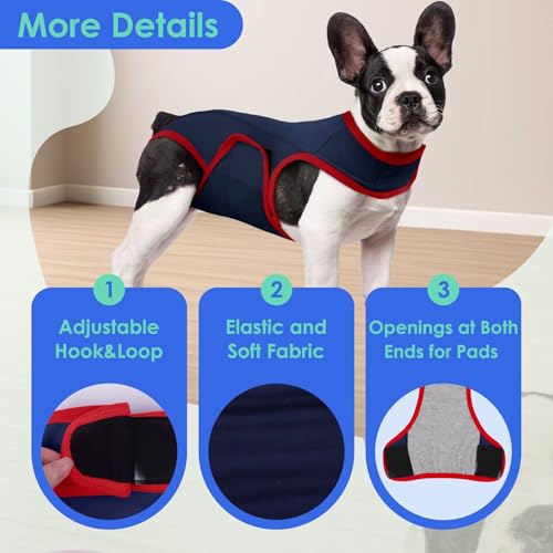 Image of MIGOHI Stretchable Dog Surgery Recovery Suits,Soft Abdominal Wound Care After Surgery for Large Dogs,Dogs Onesie for Surgery Female,Prevent Scratching Wounds,2XL,Blue