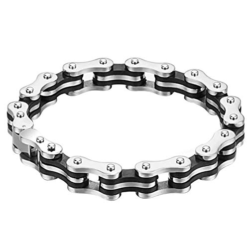 Ashley GAO Cadena de Bicicleta para Hombre Pulsera de Acero Inoxidable Pulsera de Cadena de Acero Plegable Antialérgico Pulido horizontalmente Cover
