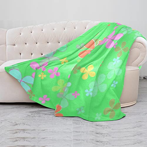 Couverture microfibre trèfles 150x200 cm pour lit et canapé - 5