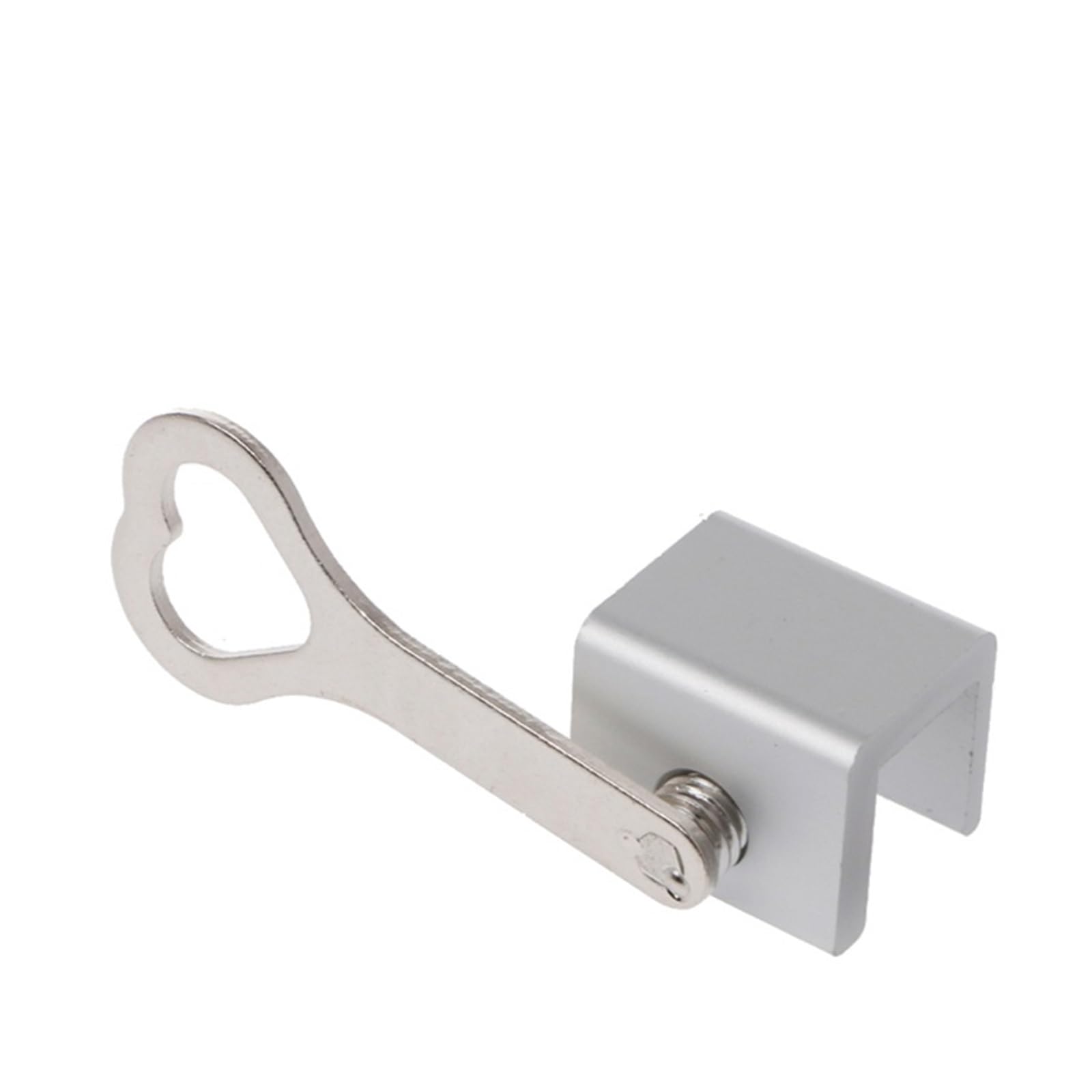 Butée de fenêtre, Serrure de fenêtre coulissante 1/10 en alliage d'aluminium argenté avec clés(1pcs B Type)