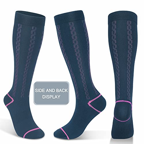 Image of FULLSOFT Medical Graduated 30-40mmHg Compression Socks for Women&Men Circulation Knee High Socks Hiking Running Stockings