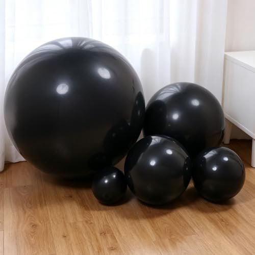 Image of KALOR Black Giant 36 Inch 9pcs Large Latex Balloons