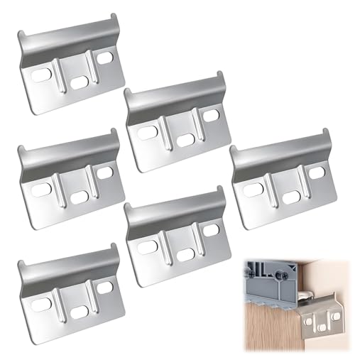6 Stück Trägerplatte Schrankaufhänger, Aufhängeschiene Trägerplatte Wandhalterun Metall, Tragerplatte Stahl ür Aufhängung Schrankaufhänger, Hängeschrank