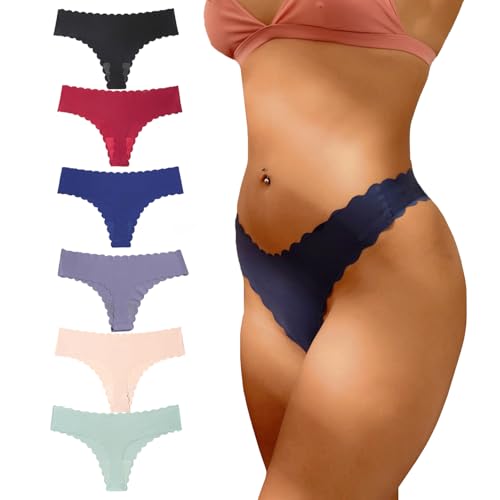 Image of Thongs for Women Seamless Underwear Low Rise Panties Thong