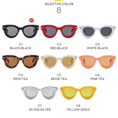 willochra Y2K Women Fashion Oval Candy Color Sunglasses Retro Rivets Men Trending Punk Round Sun Glasses Shades UV4003