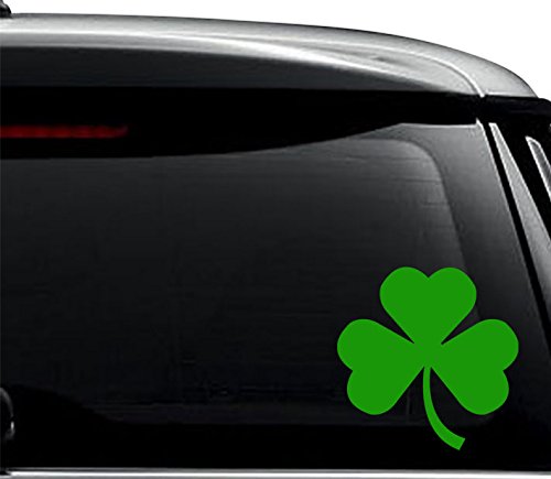 Shamrock Cloverleaf Irish Decal Sticker For Use On Laptop, Helmet, Car, Truck, Motorcycle, Windows, Bumper, Wall, and Decor Size- [6 inch] / [15 cm] Tall / Color- Matte White