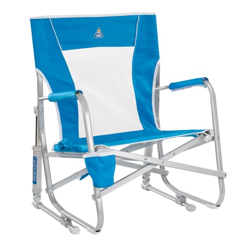 GCI Outdoor Waterside Beach Rocker Folding Beach Chair & Portable Rocking Chair, Saybrook Blue - image 1