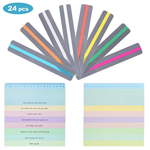 Begeleide leesstrips, XiYee 24 Stks Leesgids Highlight Strips, 3 Stijl Hoogtepunten, Gekleurde Overlay Leeslinialen… - Image 7