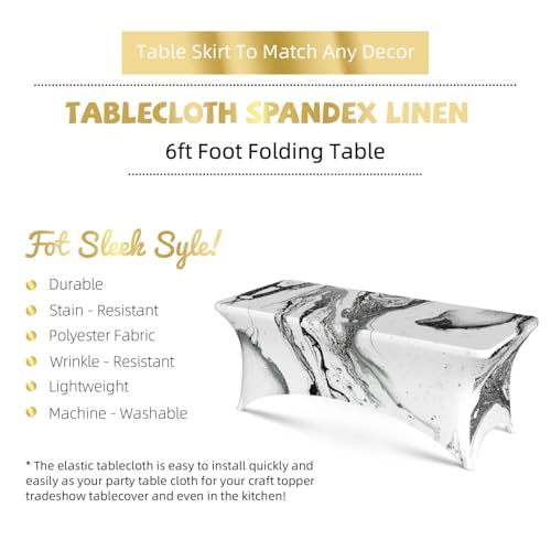 Nappe spandex 1,8m lavable et infroissable effet marbre chic - 6