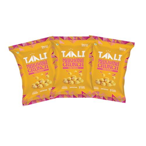 Image of Taali Roasted Makhana | 60 gm (Pack of 3) | Tikka Masala | 100% Vegatarian | Gluten Free, No Cholesterol, No Trans-Fat