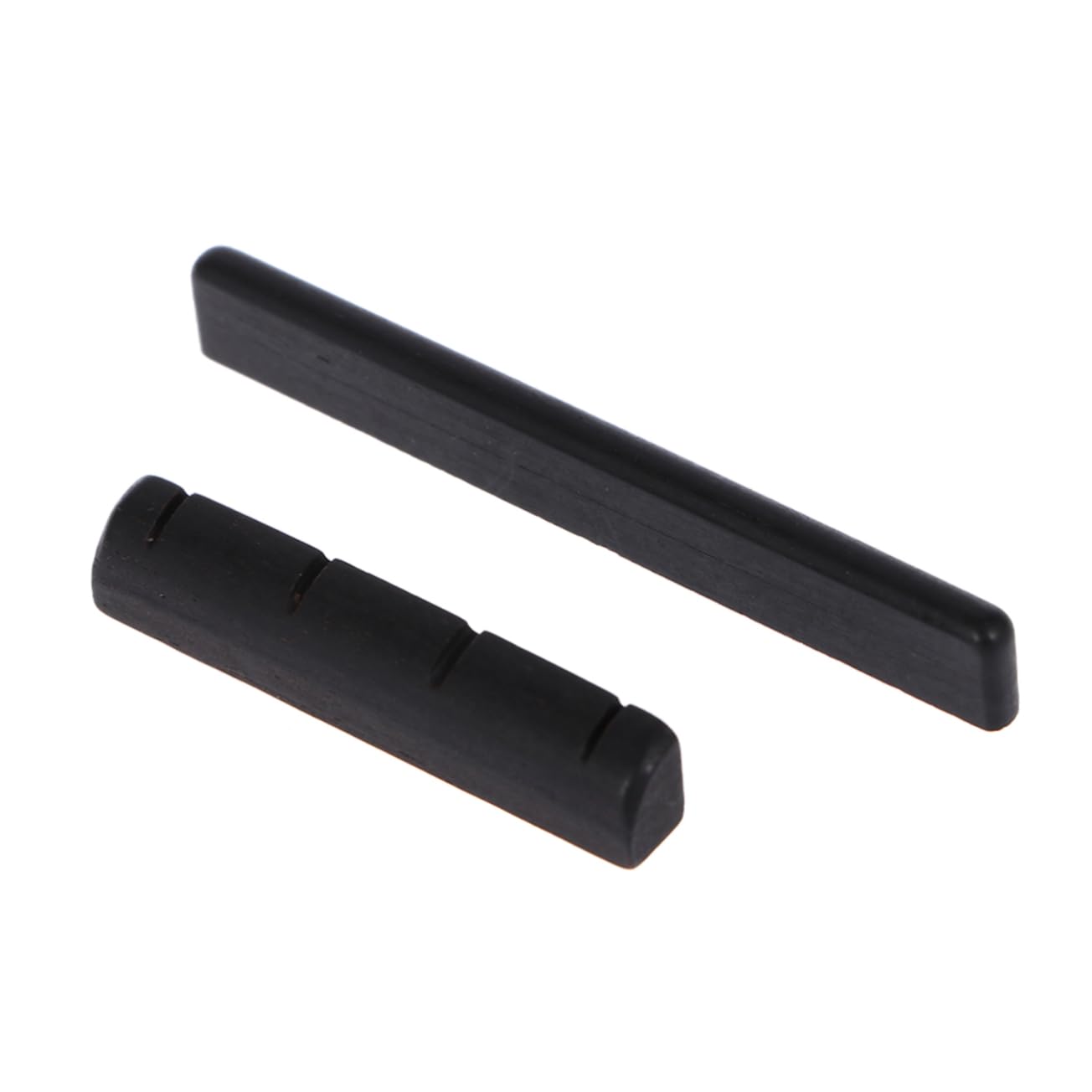 CIMAXIC Guitar Nut and Saddle Set Ebony 4-string for Ukulele Easy to Cut to Fit Improve Playability and Sound