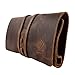 LeatherTex, Cable Roll Case, Portable Charging Cable Pouch, Carry Bag, Tech Organizer, Commuter Accessories, Full Grain Leather, Handmade, Bourbon Brown
